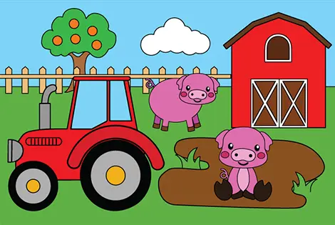 Pig Farm Coloring Page