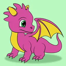 Pink Baby Dragon Coloring Page