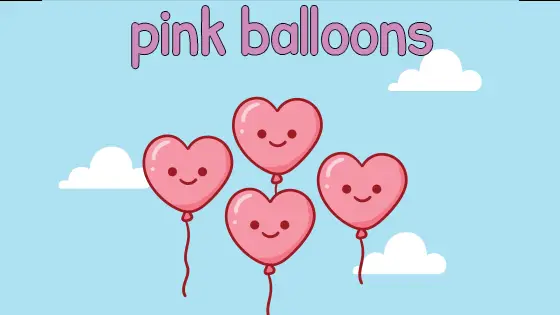 Pink Balloons Coloring Page