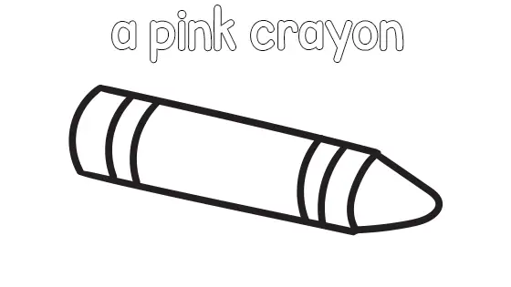 A Pink Crayon Coloring Page