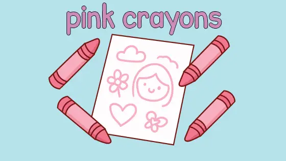 Pink Crayons Coloring Page
