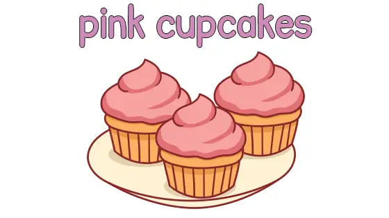Pink Cupcakes Coloring Page