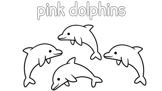 Pink Dolphins Coloring Page