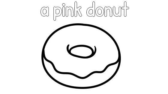 A Pink Donut Coloring Page