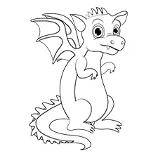 Blue Flying Dragon Coloring Page Black & White