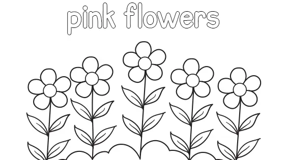 Pink Flowers Coloring Page