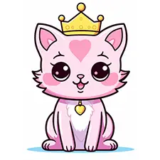 Pink Kitty Princess Coloring Pages