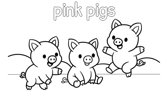 Pink Pigs Coloring Page