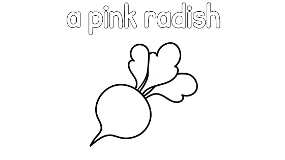 A Pink Radish Coloring Page