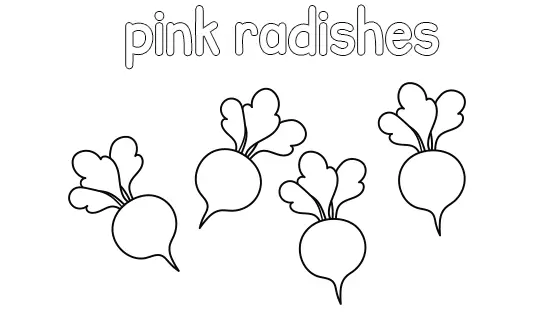 Pink Radishes Coloring Page