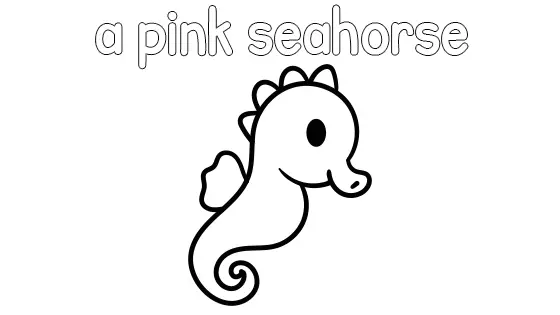 A Pink Seahorse Coloring Page
