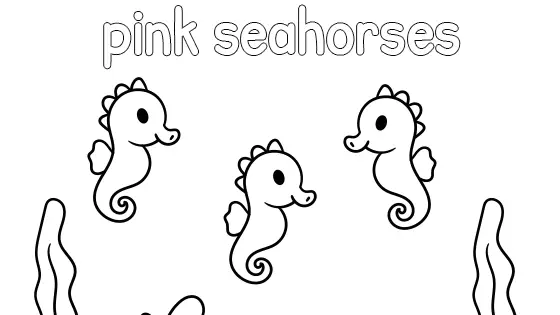 Pink Seahorses Coloring Page