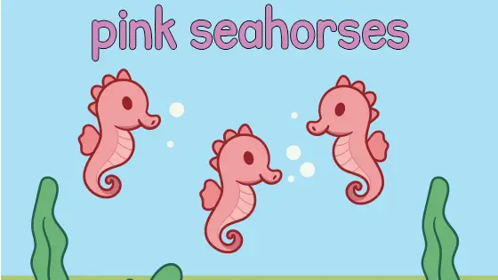 Pink Seahorses Coloring Page