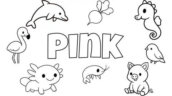 Pink Things in Nature Coloring Page