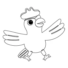 Pirate Bird With A Patch Coloring Page Black & White