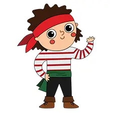 Pirate Boy With Bandana Coloring Page