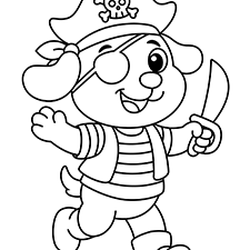 Pirate Dog Coloring Page