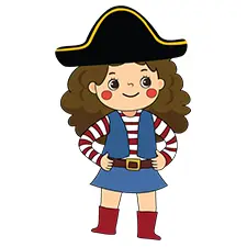 Pirate Girl in Stripes Picture