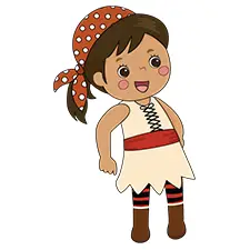 Pirate Girl with Bandana Printable