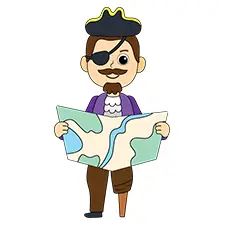 Pirate Holding Treasure Map Printable