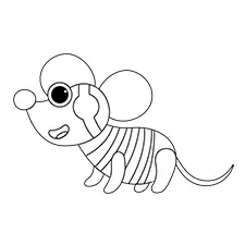Pirate Mouse With A Patch Coloring Sheet Black & White