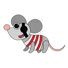 Pirate Mouse With A Patch Coloring Sheet