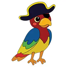 Pirate Parrot With A Patch Printable