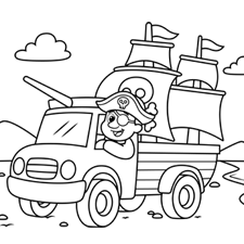 Pirate Truck Coloring Page