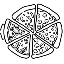 Pizza Toppings Coloring Page