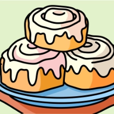 Plate of Cinnamon Rolls Coloring Page