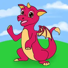 Playful Pink Dragon Coloring Page