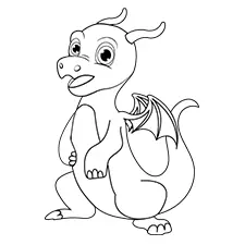 Playful Violet Dragon Coloring Page Black & White