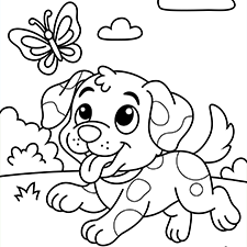 Playing Dog Coloring Page