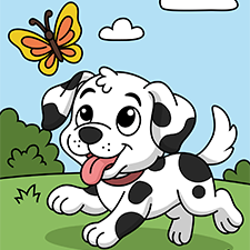 Playing Dog Printable
