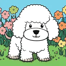 Poodle Coloring Page Color