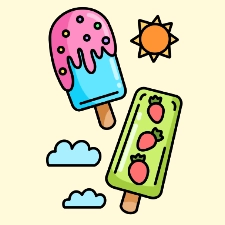 Popsicles Coloring Page