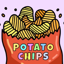 Potato Chips Coloring Page