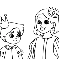 Prince And Queen Coloring Page