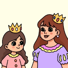 Princess And Queen Coloring Page