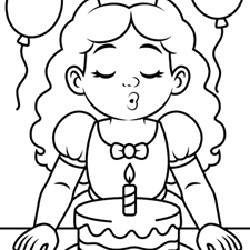 Princess's Birthday Cake Coloring Page