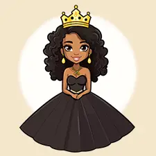 Princess In A Black Gown Printable
