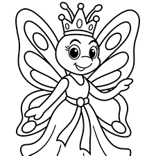 Princess Butterfly Coloring Page