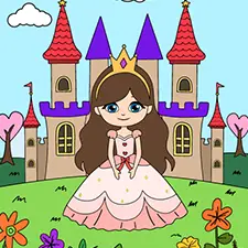 Princess In A Castle Coloring Pages