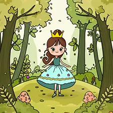 Princess In An Enchanted Forest Coloring Page