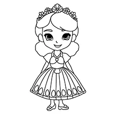 Princess With A Flower Crown Coloring Pages Black & White