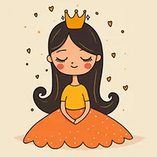 Princess With Flowing Hair Printable