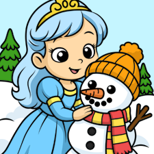 Princess Making A Snowman Printable