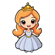 Princess With A White Ball Gown Coloring Sheets