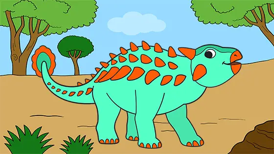 Printable Ankylosaurus Coloring Pages Free PDF Download Color Example