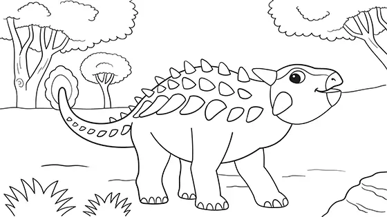 Printable Ankylosaurus Coloring Pages Free PDF Download